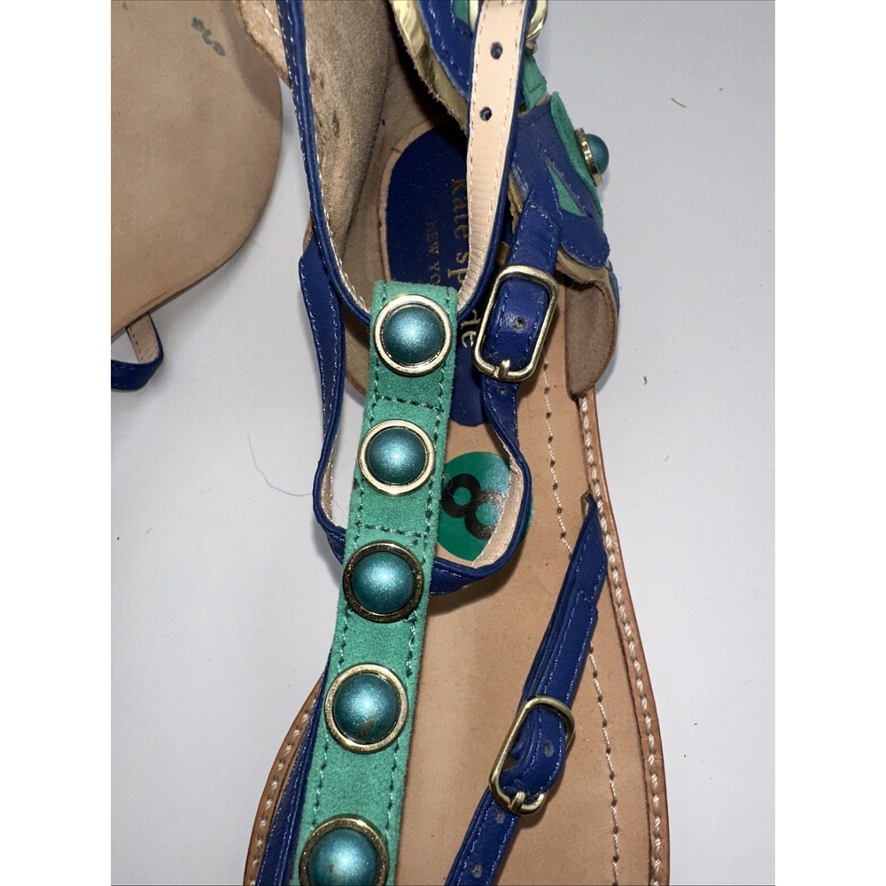 Kate Spade New York Soto Peacock Emerald Nappa Leather Sandals – Women's Size 8 - Picture 10 of 10